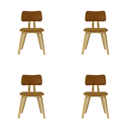 Jaguar - Curved Back Wood Dining Chair With Faux Leather Seat