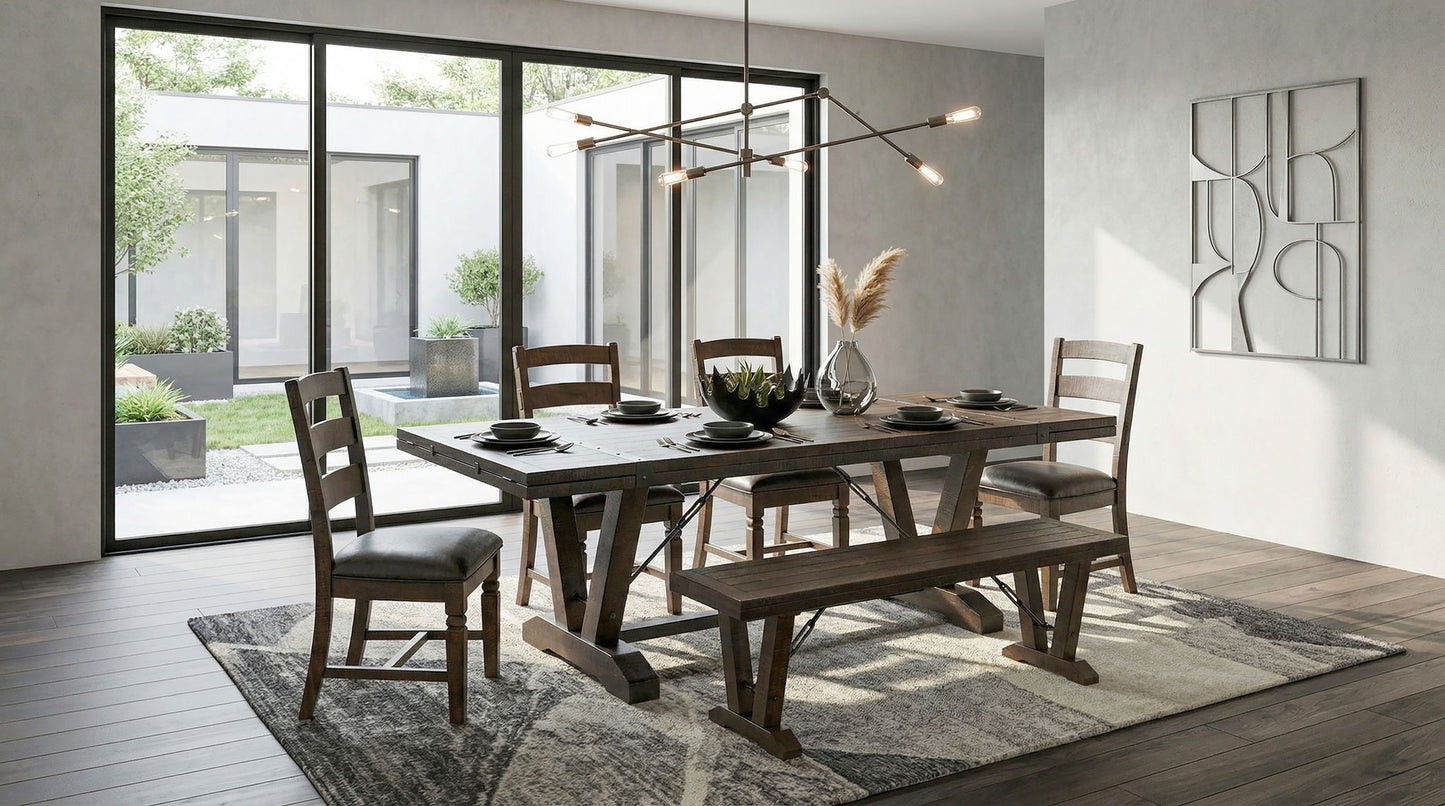 Homestead - Yellowstone Dining Table With Extensions With Folding Leaves - Tobacco Leaf