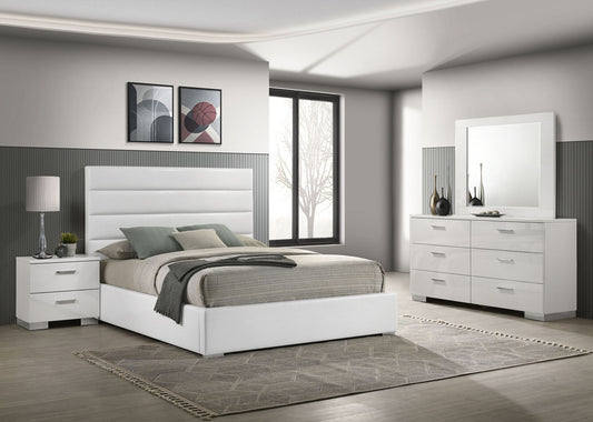 Felicity 4-piece Queen Bedroom Set White High Gloss