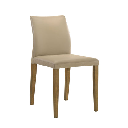 Elyza - Full Back Top Grain Leather Upholstered Wood Dining Chairs (Set of 2)