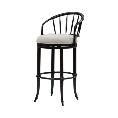 Luther - Commercial Grade Steel Frame Fabric Upholstered Swivel Bar Height Barstool