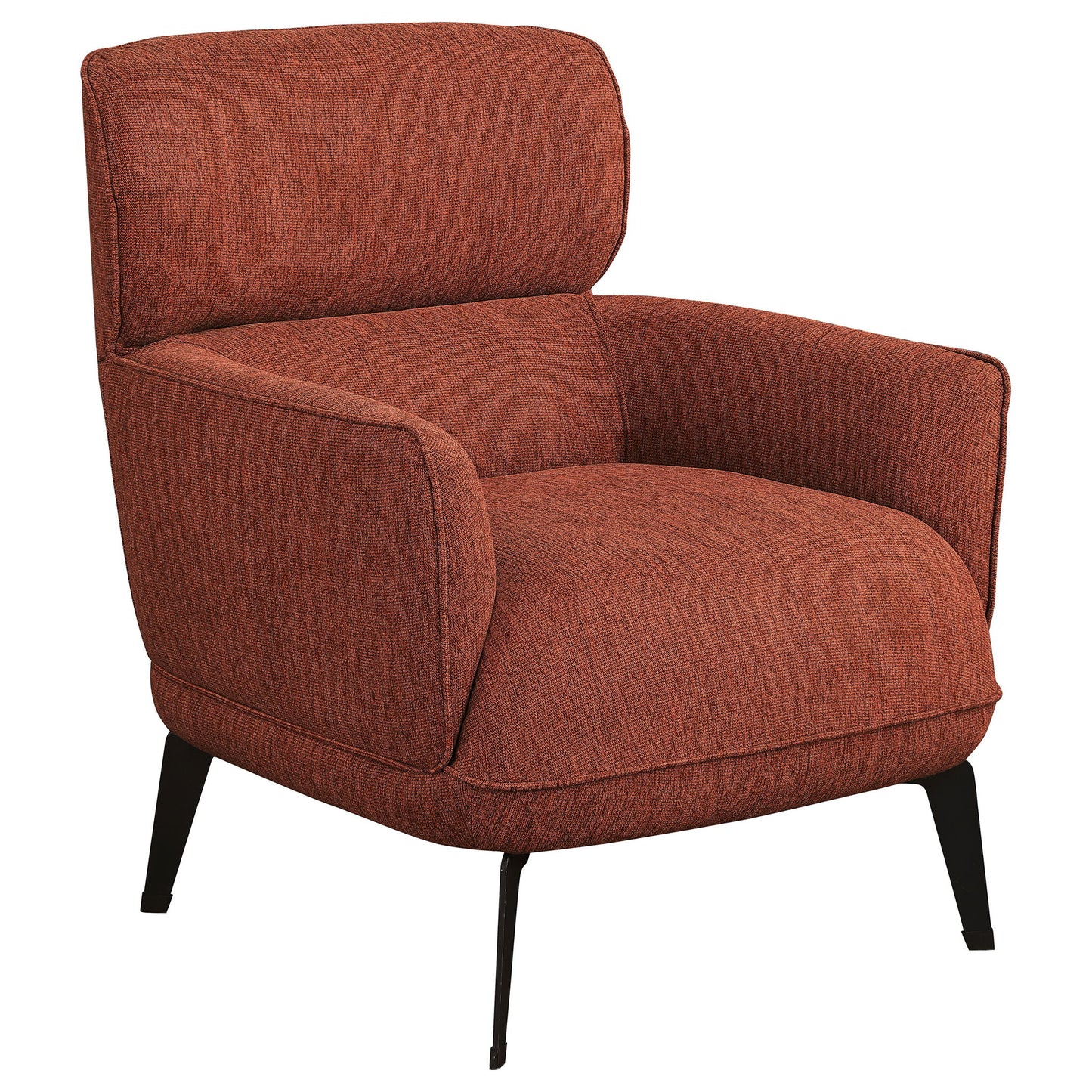 Andrea Upholstered Crescent Arm Accent Chair Orange
