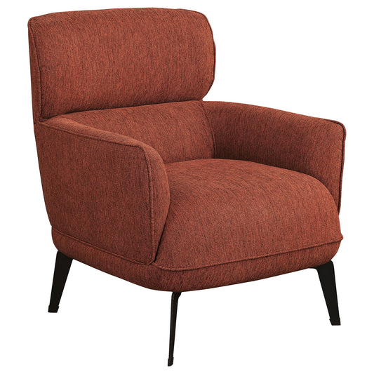 Andrea Upholstered Crescent Arm Accent Chair Orange