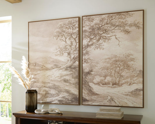 Stormish - Wall Art Set (Set of 2) - Beige / Brown