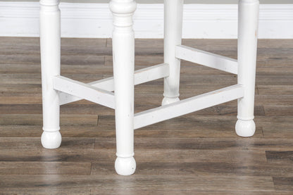 Carriage House - Stool Wih Wood Seat (Set of 2) - Cottage White / Europen Dark