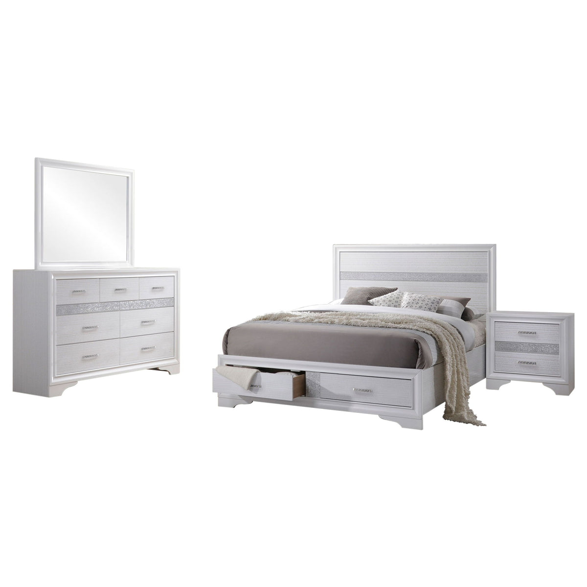 Miranda 4-piece California King Bedroom Set White