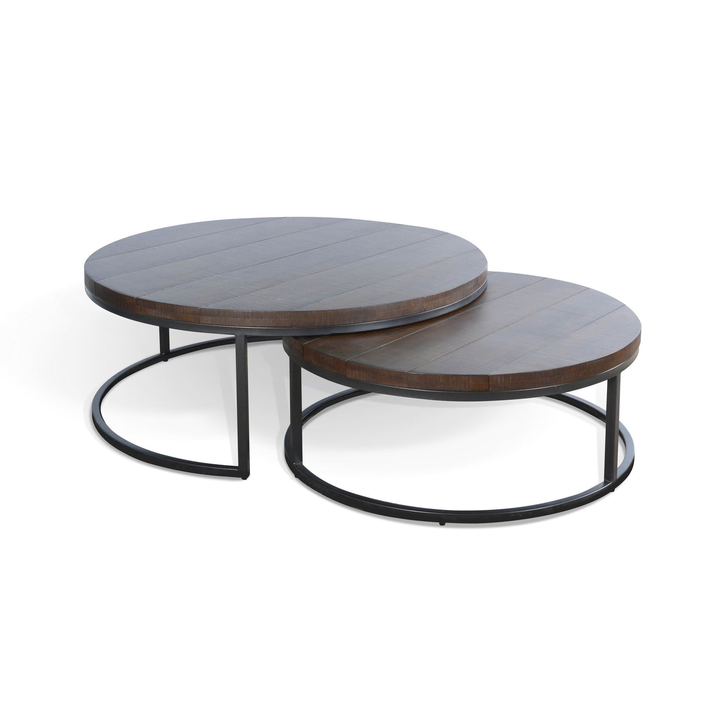 Homestead - Nesting Table Set With Metal Base - Dark Brown