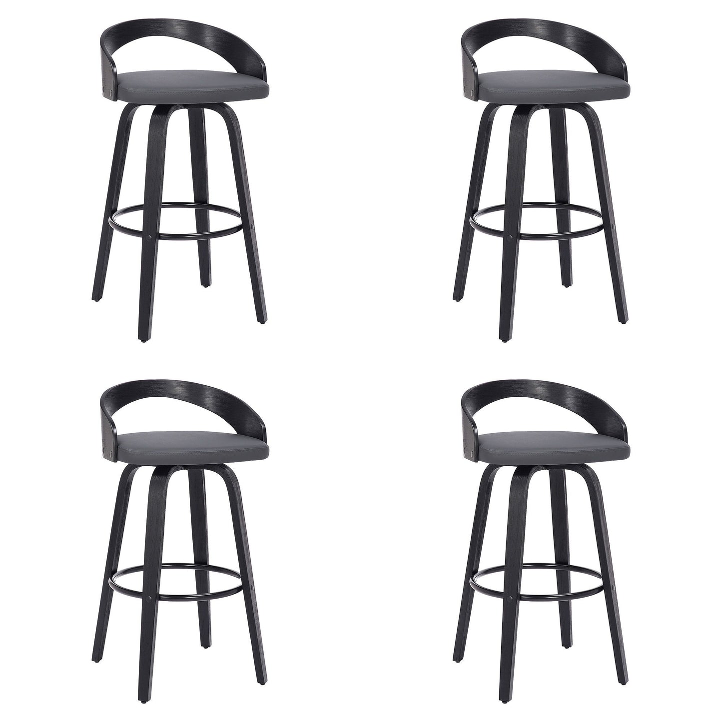 Sonia - 26" Counter Height Swivel Bar Stool - Black Wood