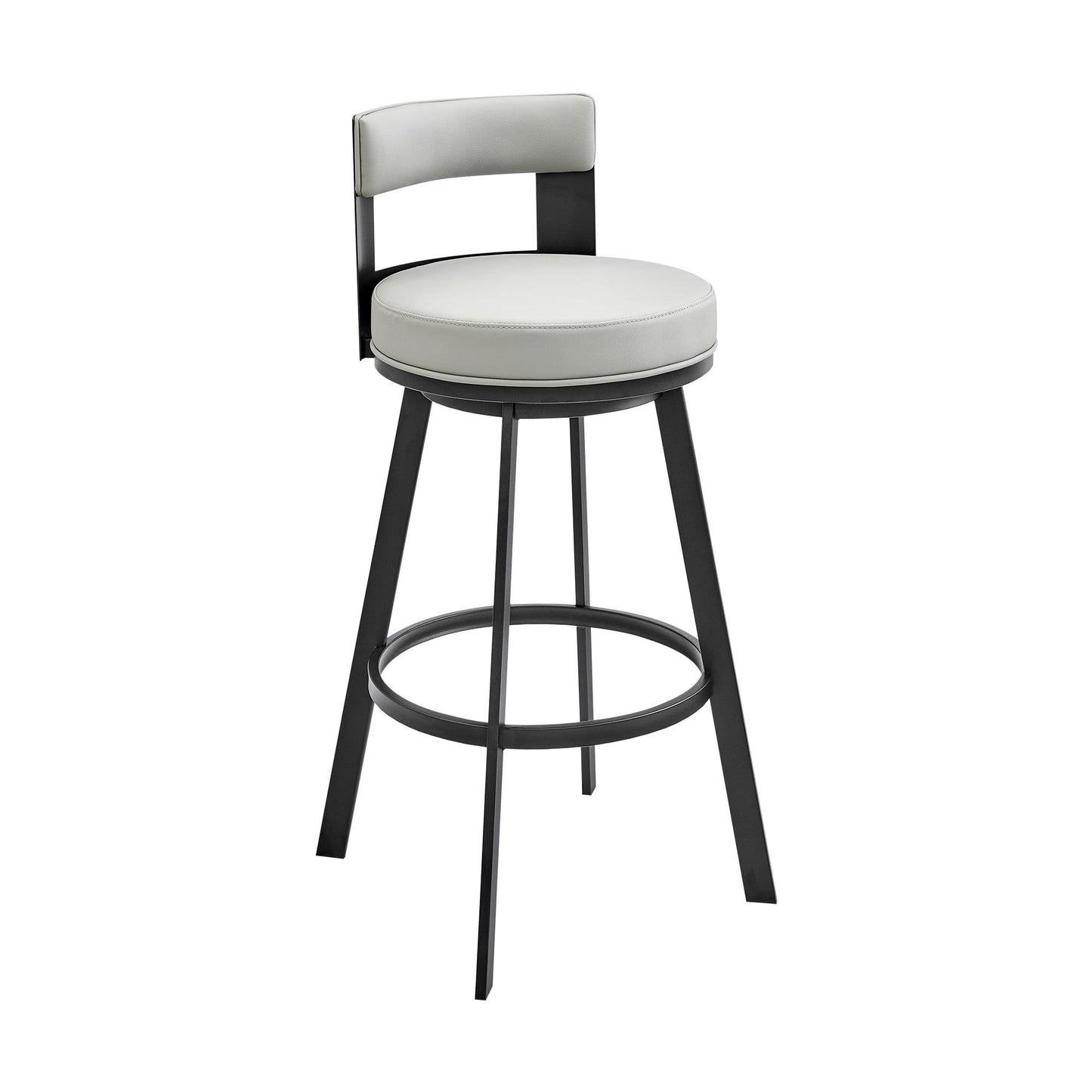 Lynof - Swivel Counter Stool - Black Finish