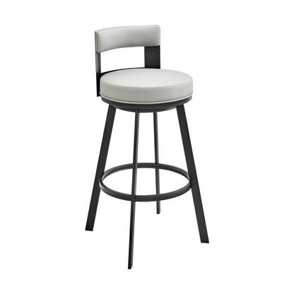 Lynof - Swivel Counter Stool - Black Finish