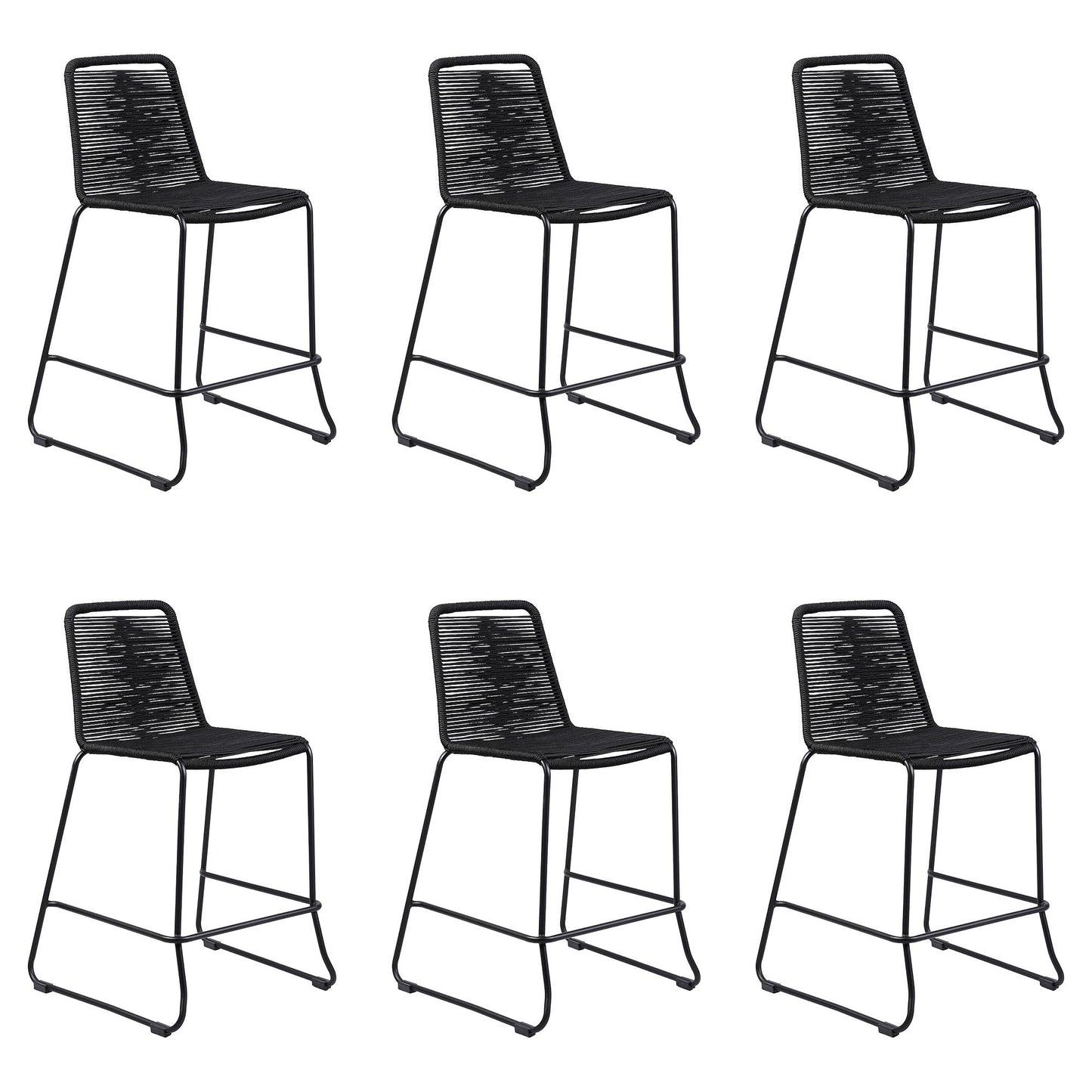 Shasta - 30" Outdoor Metal And Rope Stackable Barstool