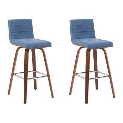 Vienna - Modern Swivel Bar Height Stool - Walnut Finished Wood Frame