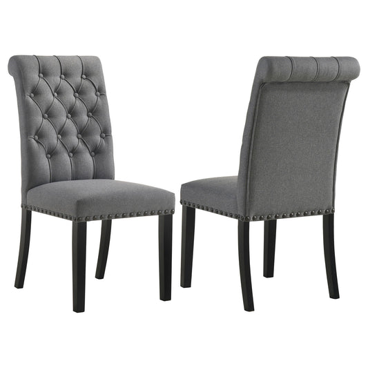 Alana Fabric Upholstered Dining Side Chair Grey (Set of 2)