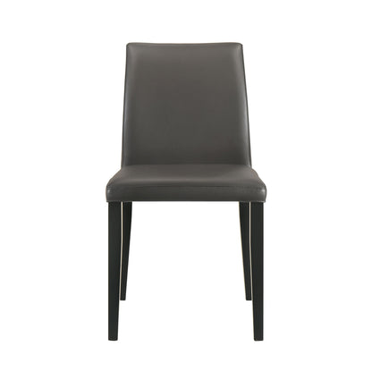 Elyza - Full Back Top Grain Leather Upholstered Wood Dining Chairs (Set of 2)