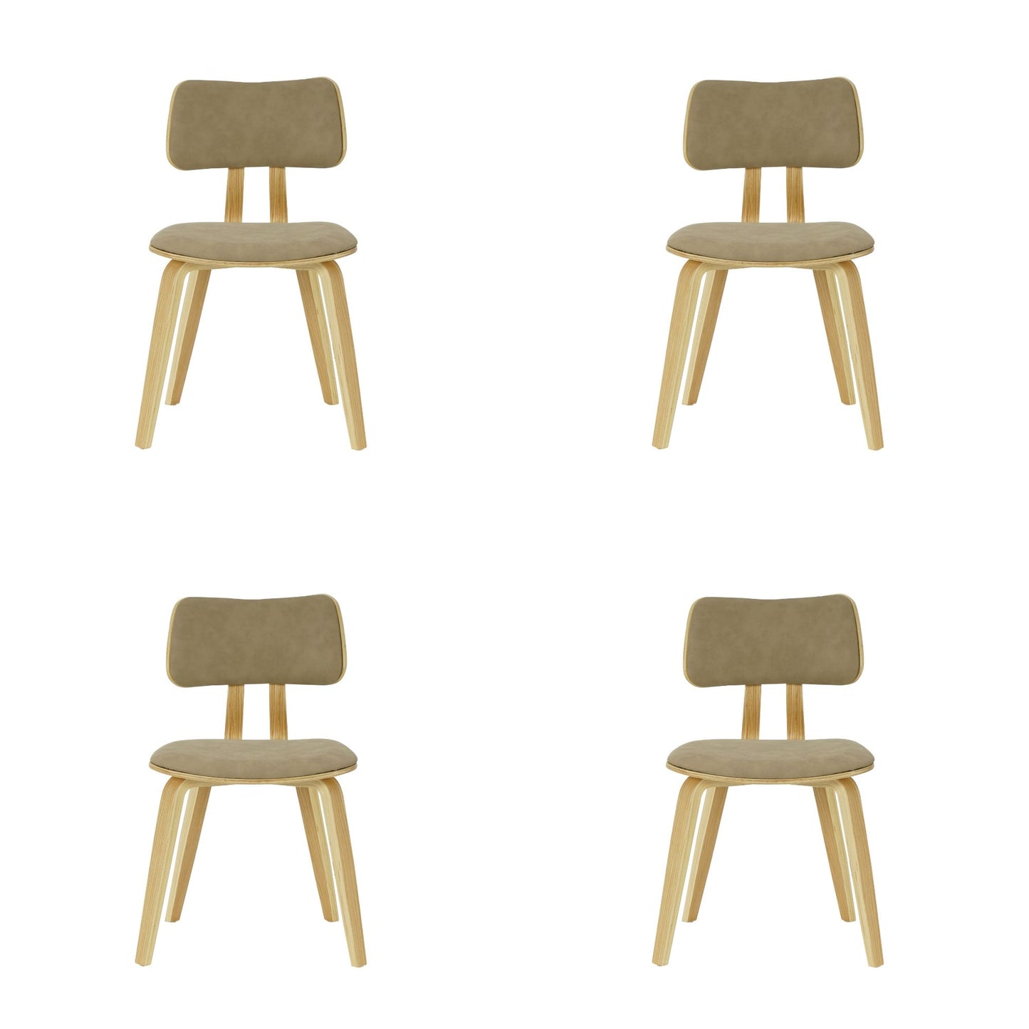 Jaguar - Curved Back Wood Dining Chair With Faux Leather Seat