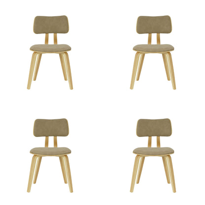 Jaguar - Curved Back Wood Dining Chair With Faux Leather Seat