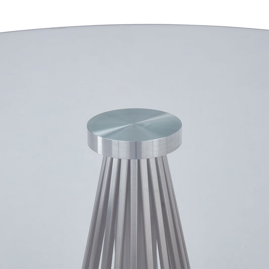 Lindsey - Contemporary Dining Table Glass Top - Gray / Clear