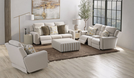 Micah - Power Headrest Power Deep Seat Reclining Console Loveseat - Oatmeal