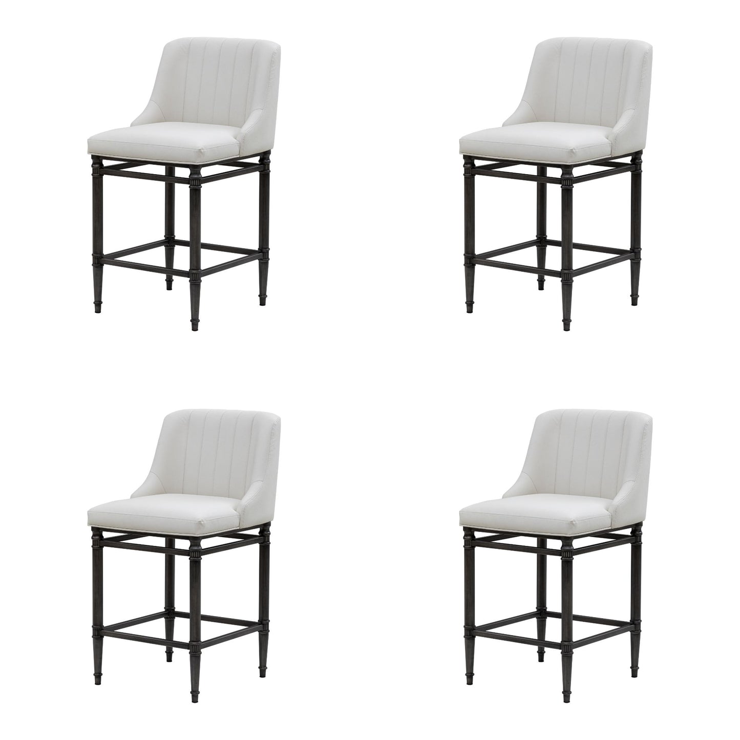 Marvin - Steel Frame Faux Leather Upholstered Counter Height Barstool