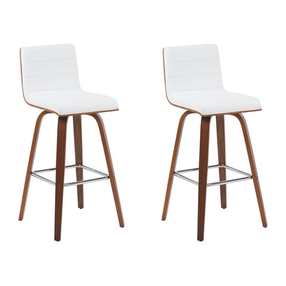 Vienna - Modern Swivel Bar Height Stool - Walnut Finished Wood Frame
