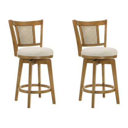 Isla - 30" Amber Glow Bar Height Rubberwood Swivel Barstool