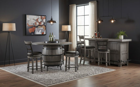 Alpine - Traditional Wood Home Bar - Gray