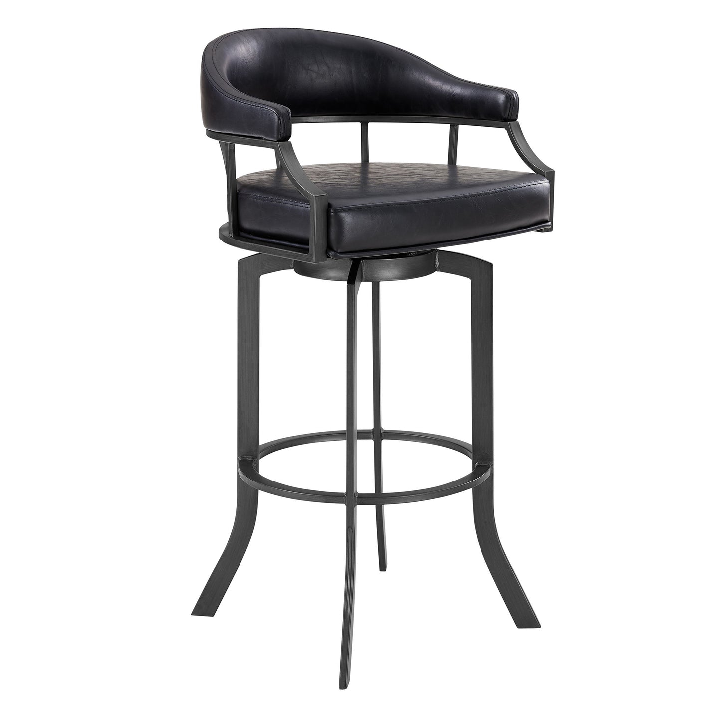 Pharaoh - Swivel Faux Leather Bar Stool - Mineral Finish
