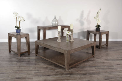 Doe Valley - Mahogany Wood Coffee Table With Casters