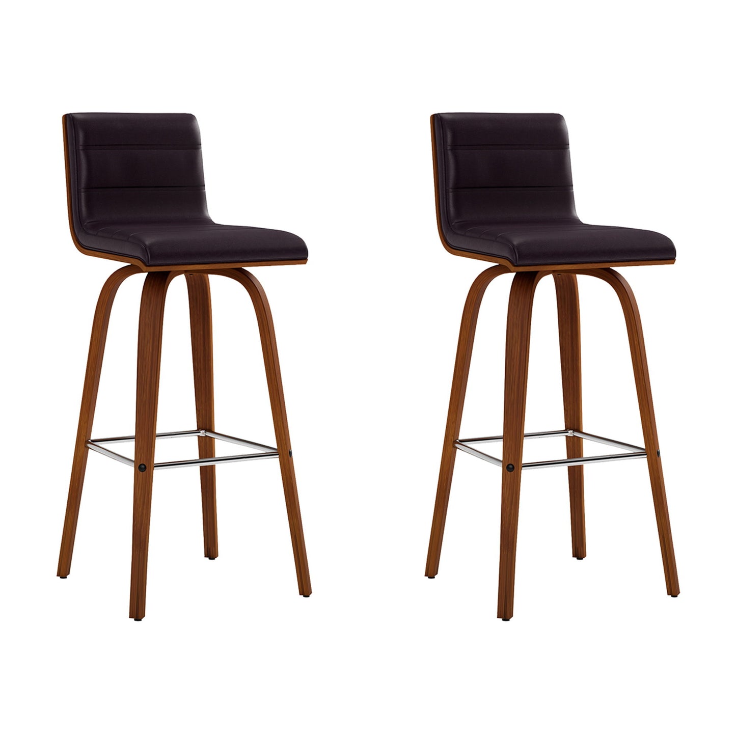 Vienna - 30" Swivel Bar Stool - Walnut Wood
