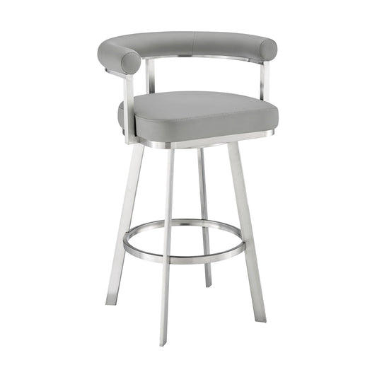 Nolagam - Swivel Bar Stool - Brushed Stainless Steel