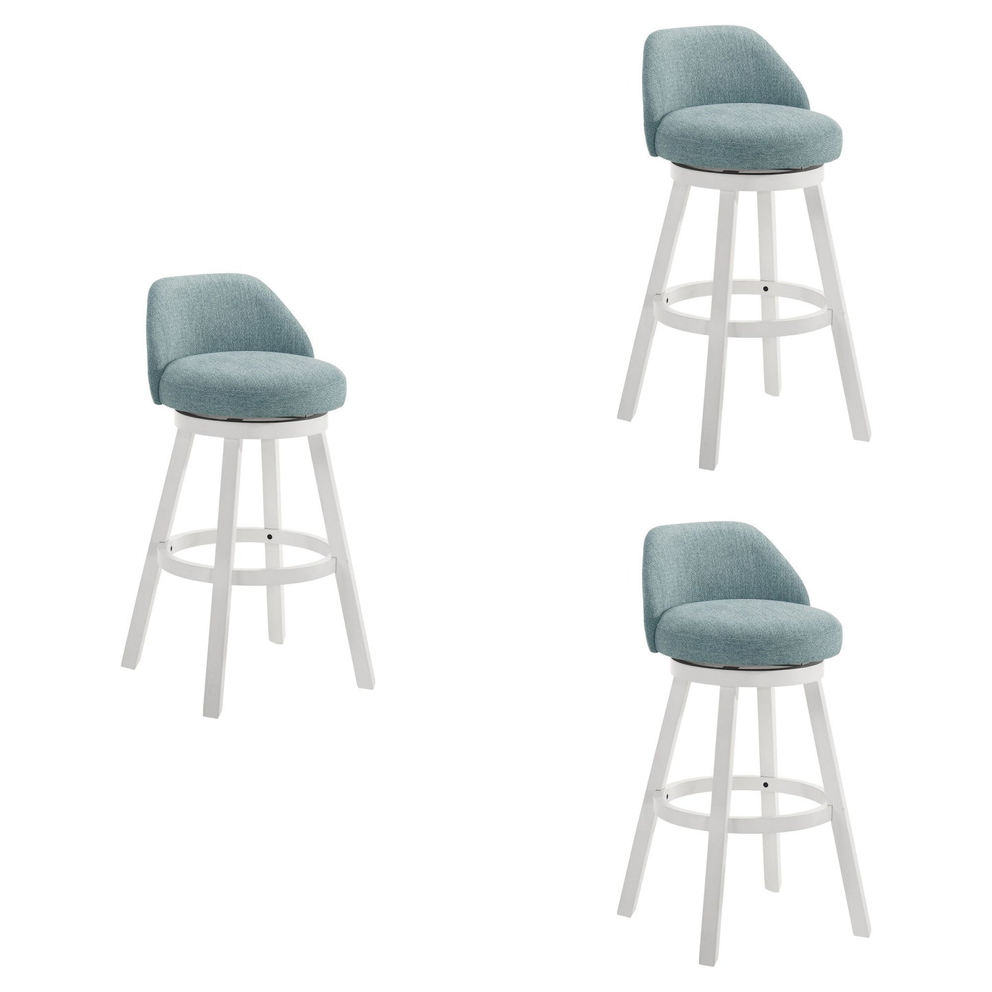 Erika - Modern Transitional Swivel Wood Bar Height Kitchen Bar Stool