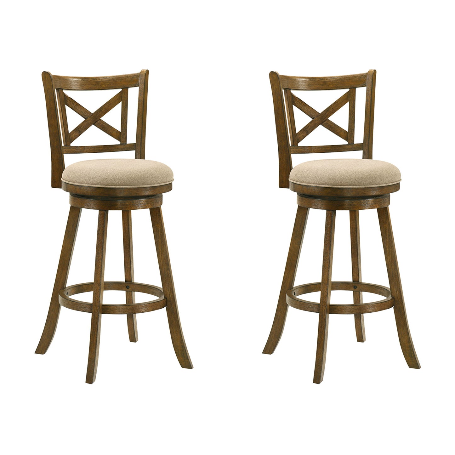 Kodi - Modern Farmhouse Swivel Wood Bar Height Kitchen Bar Stool