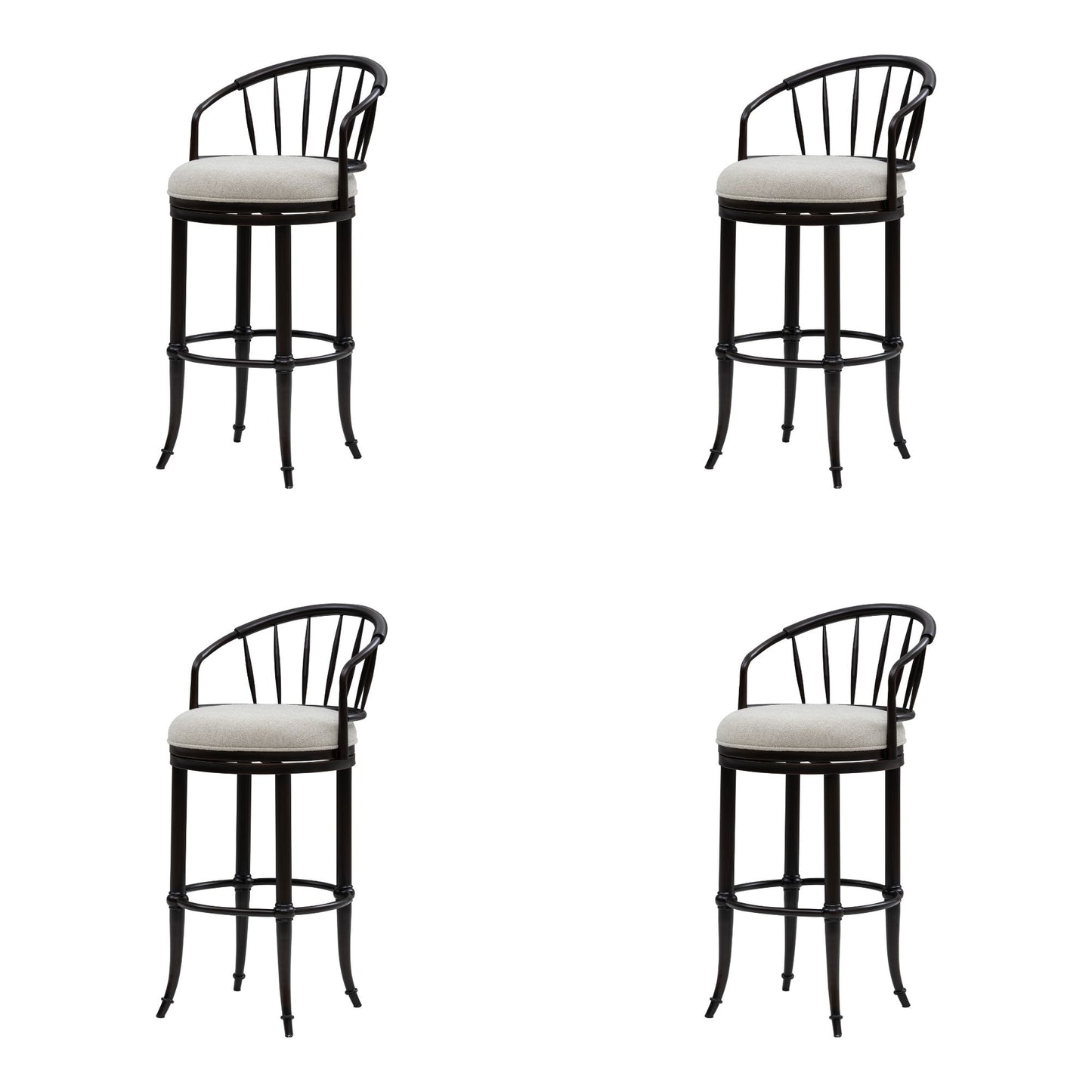 Luther - Commercial Grade Steel Frame Fabric Upholstered Swivel Bar Height Barstool