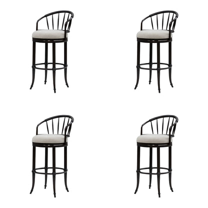 Luther - Commercial Grade Steel Frame Fabric Upholstered Swivel Bar Height Barstool