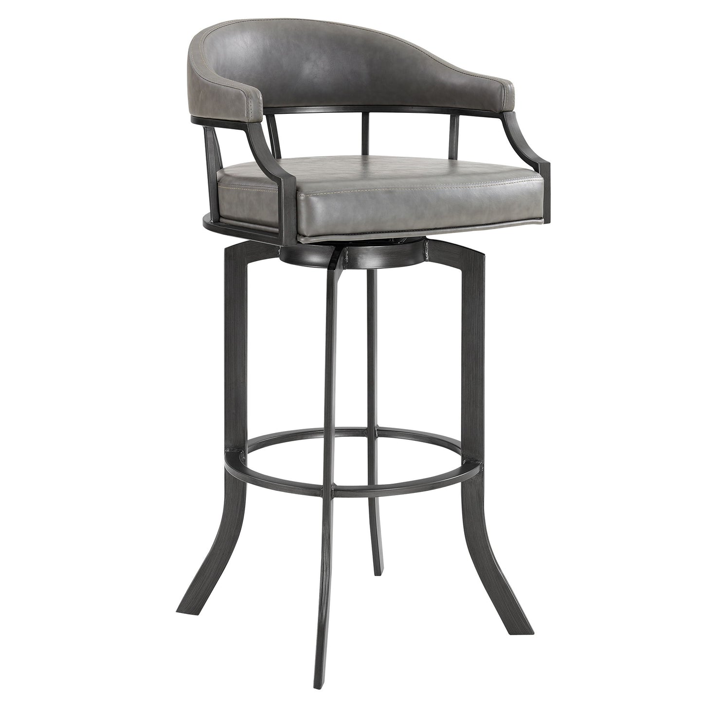 Pharaoh - Swivel Faux Leather Bar Stool - Mineral Finish
