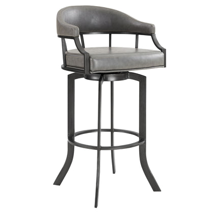 Pharaoh - Swivel Faux Leather Bar Stool - Mineral Finish