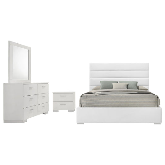 Felicity 4-piece California King Bedroom Set White High Gloss