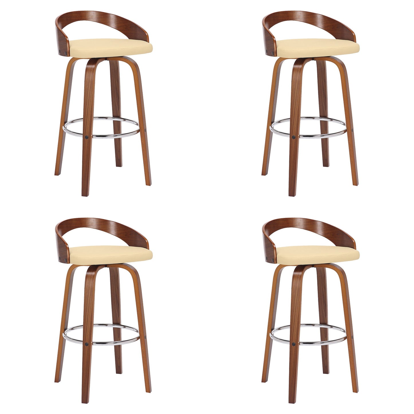 Sonia - 30" Bar Height Swivel Bar Stool - Walnut Wood