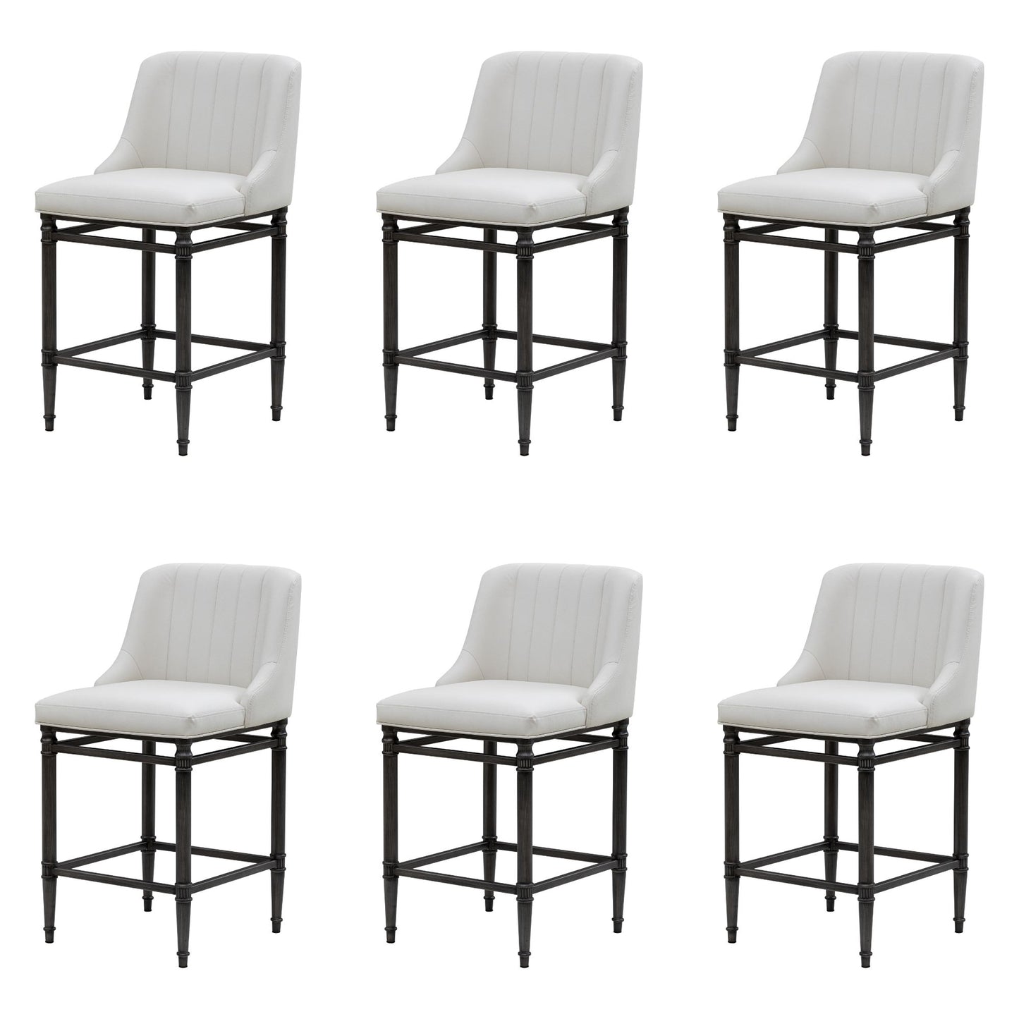 Marvin - Steel Frame Faux Leather Upholstered Counter Height Barstool