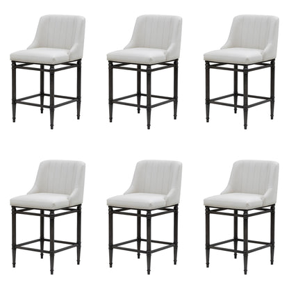 Marvin - Steel Frame Faux Leather Upholstered Counter Height Barstool