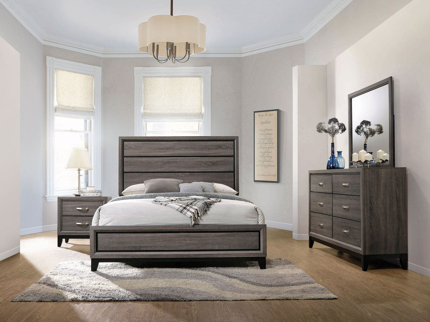 Watson Four-piece California King Bedroom Set Grey Oak