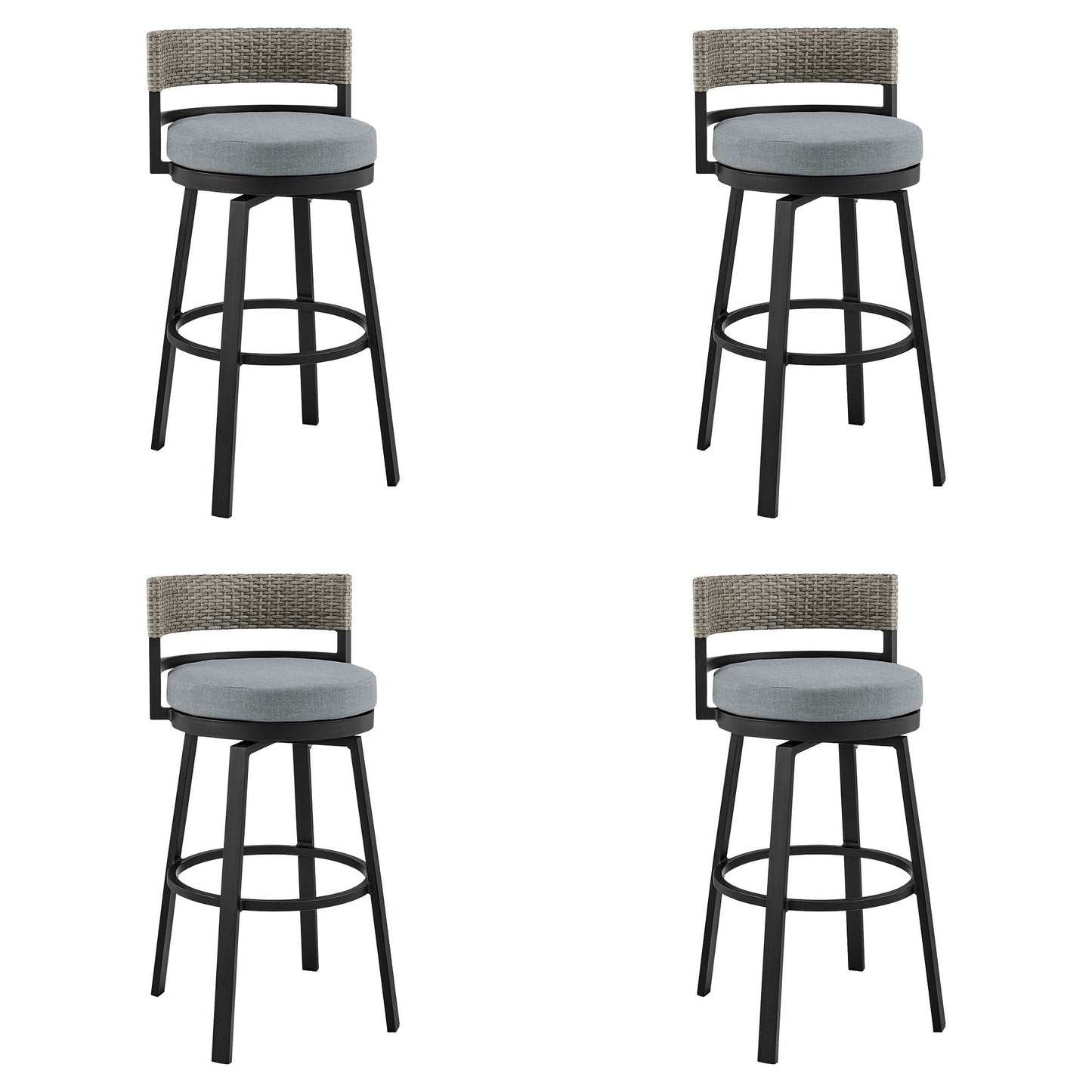 Encinitas - Outdoor Patio Counter Height Swivel Bar Stool Set