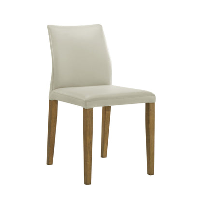 Elyza - Full Back Top Grain Leather Upholstered Wood Dining Chairs (Set of 2)