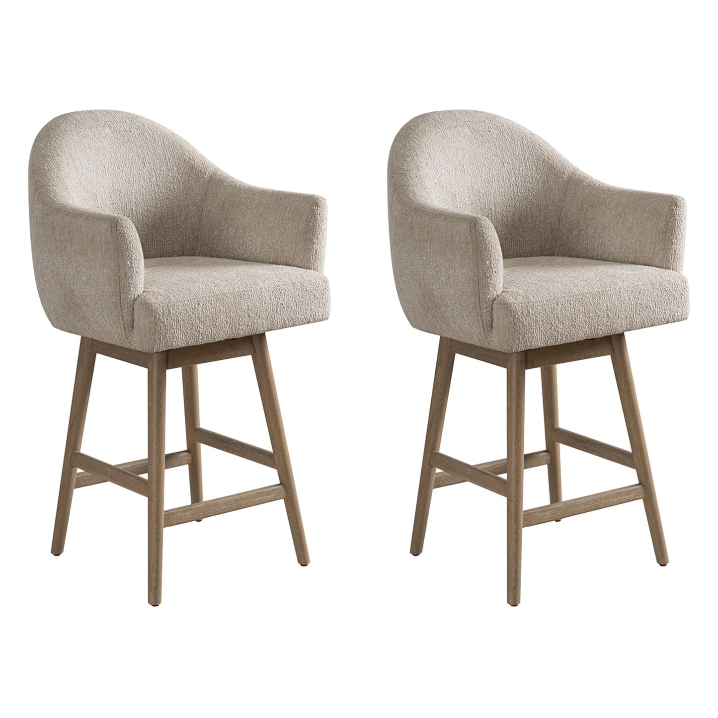 Jaxon - Solid Wood Upholstered 26" Counter Height Swivel Barstool