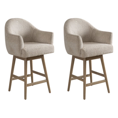 Jaxon - Solid Wood Upholstered 26" Counter Height Swivel Barstool