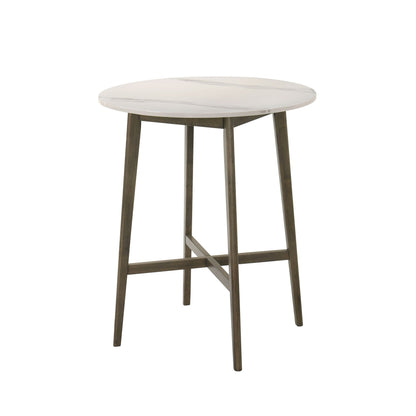 Jayla - 35.5" Marble Top Pub Table - Night Wenge / White