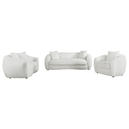 Isabella 3-piece Faux Sheepskin Upholstered Sofa Set Natural