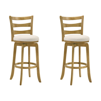 Melindra - Modern Farmhouse Swivel Wood Bar Height Kitchen Bar Stool