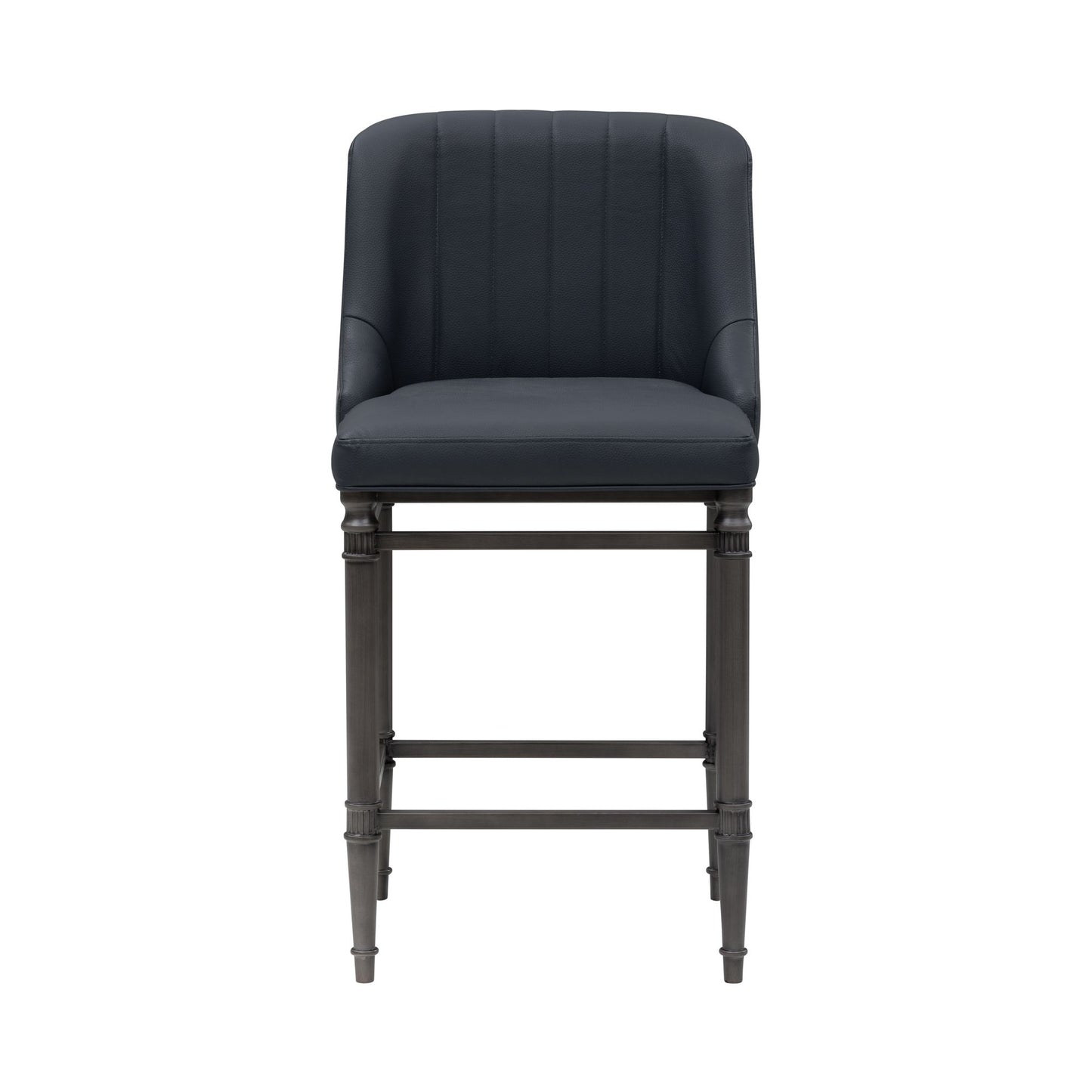 Marvin - Steel Frame Faux Leather Upholstered Counter Height Barstool