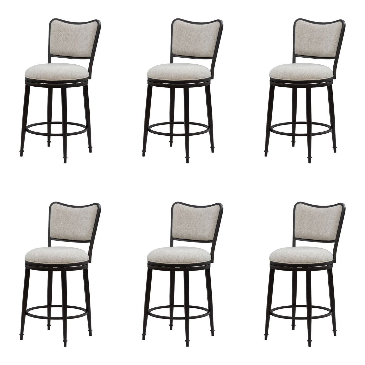 Baxter - Steel Frame Fabric Upholstered Swivel Counter Height Barstool